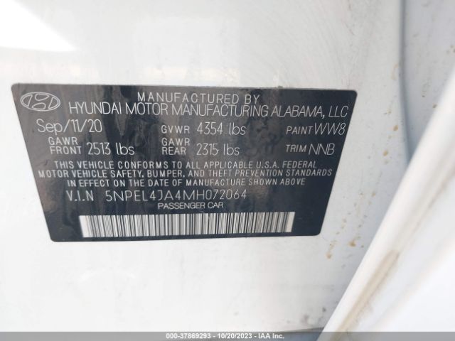 Photo 8 VIN: 5NPEL4JA4MH072064 - HYUNDAI SONATA 