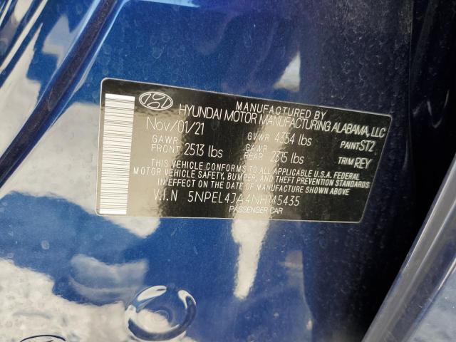 Photo 9 VIN: 5NPEL4JA4NH145435 - HYUNDAI SONATA SEL 