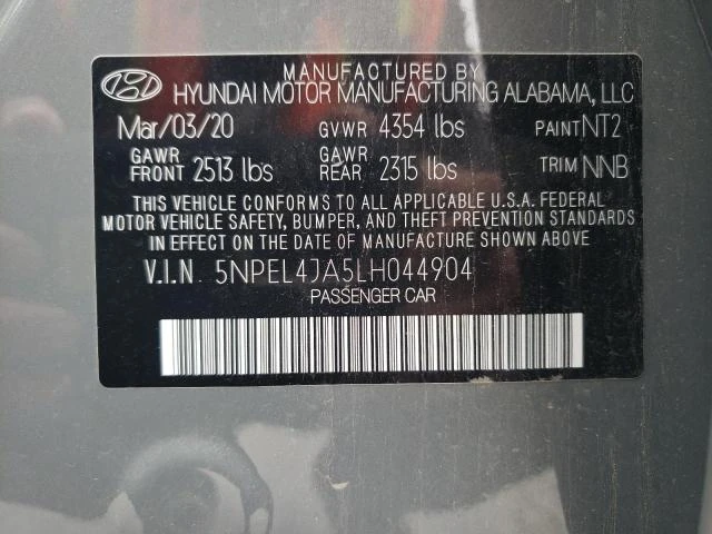 Photo 11 VIN: 5NPEL4JA5LH044904 - HYUNDAI SONATA SEL 