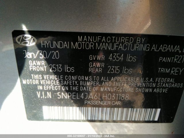 Photo 8 VIN: 5NPEL4JA6LH031188 - HYUNDAI SONATA 