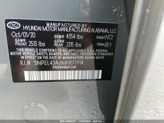 Photo 8 VIN: 5NPEL4JA6MH077914 - HYUNDAI SONATA 