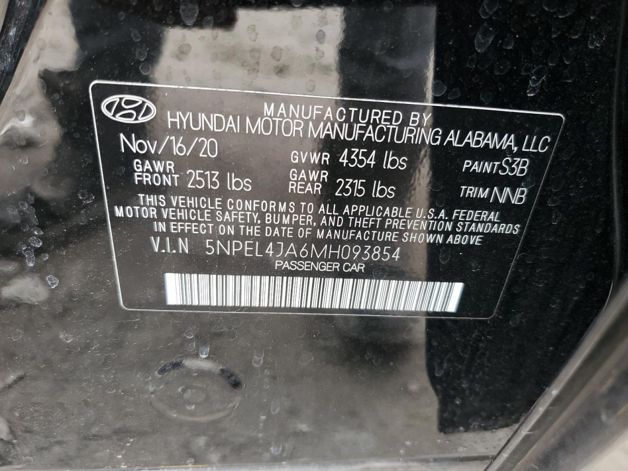 Photo 12 VIN: 5NPEL4JA6MH093854 - HYUNDAI SONATA 