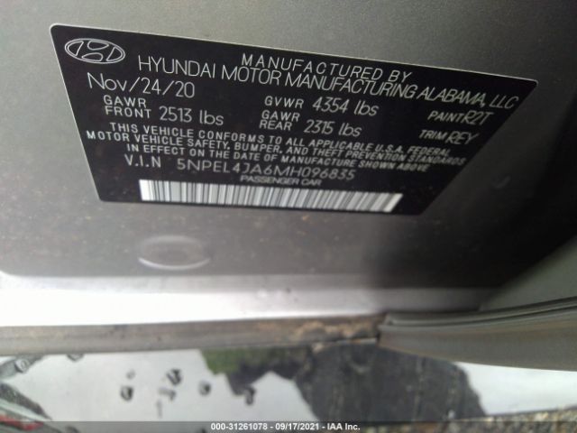 Photo 8 VIN: 5NPEL4JA6MH096835 - HYUNDAI SONATA 