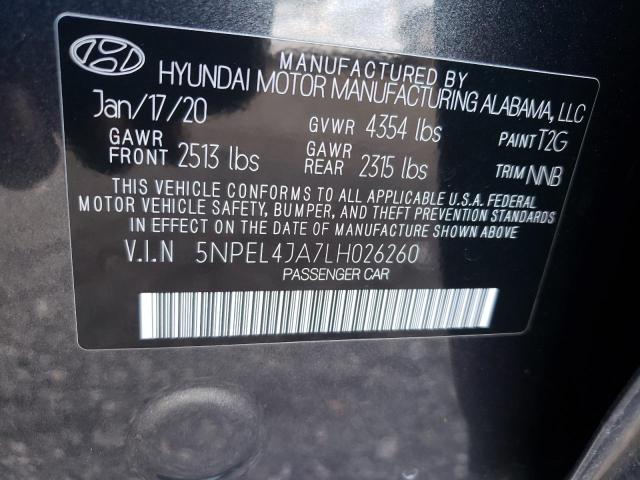 Photo 9 VIN: 5NPEL4JA7LH026260 - HYUNDAI SONATA SEL 