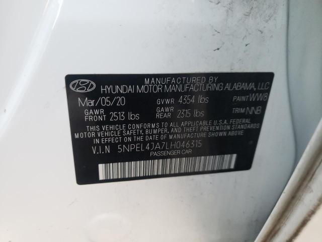 Photo 9 VIN: 5NPEL4JA7LH046315 - HYUNDAI SONATA SEL 