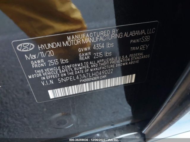 Photo 8 VIN: 5NPEL4JA7LH049022 - HYUNDAI SONATA 