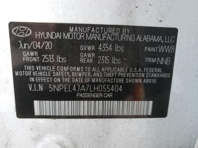 Photo 9 VIN: 5NPEL4JA7LH055404 - HYUNDAI SONATA SEL 