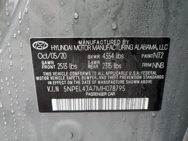 Photo 11 VIN: 5NPEL4JA7MH078795 - HYUNDAI SONATA SEL 