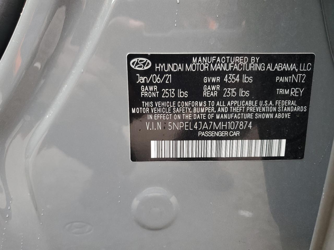 Photo 12 VIN: 5NPEL4JA7MH107874 - HYUNDAI SONATA 