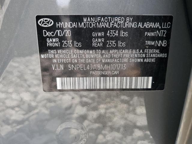 Photo 11 VIN: 5NPEL4JA8MH101713 - HYUNDAI SONATA SEL 