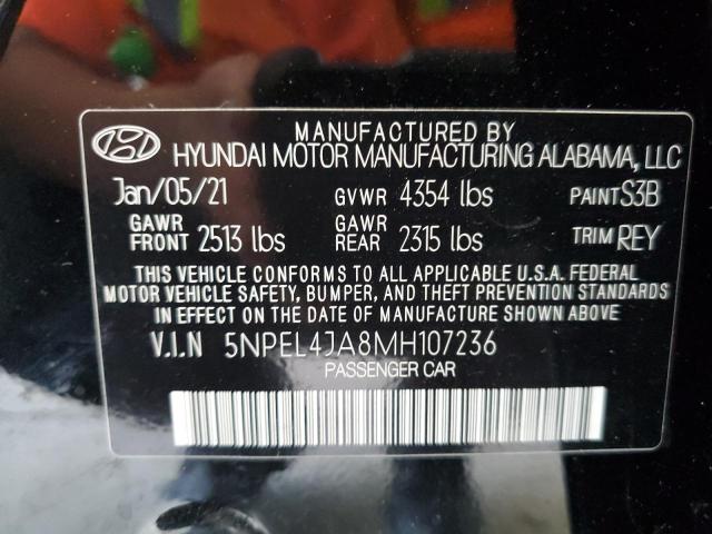 Photo 9 VIN: 5NPEL4JA8MH107236 - HYUNDAI SONATA SEL 