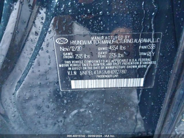 Photo 8 VIN: 5NPEL4JA9MH092780 - HYUNDAI SONATA 