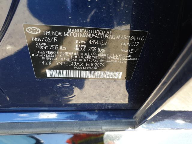 Photo 9 VIN: 5NPEL4JAXLH002079 - HYUNDAI SONATA SEL 