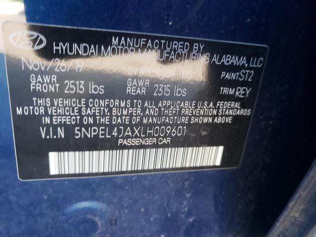 Photo 9 VIN: 5NPEL4JAXLH009601 - HYUNDAI SONATA SEL 