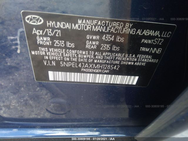 Photo 8 VIN: 5NPEL4JAXMH128542 - HYUNDAI SONATA 