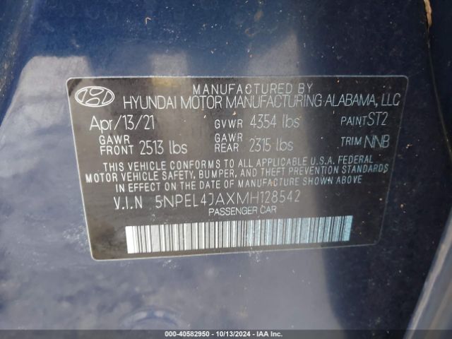 Photo 8 VIN: 5NPEL4JAXMH128542 - HYUNDAI SONATA 