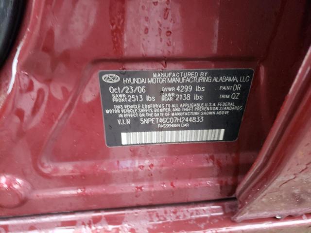 Photo 11 VIN: 5NPET46C07H244833 - HYUNDAI SONATA 