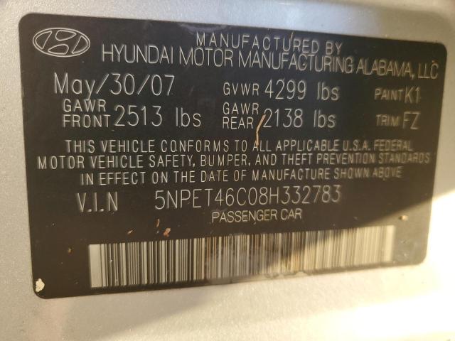 Photo 12 VIN: 5NPET46C08H332783 - HYUNDAI SONATA GLS 