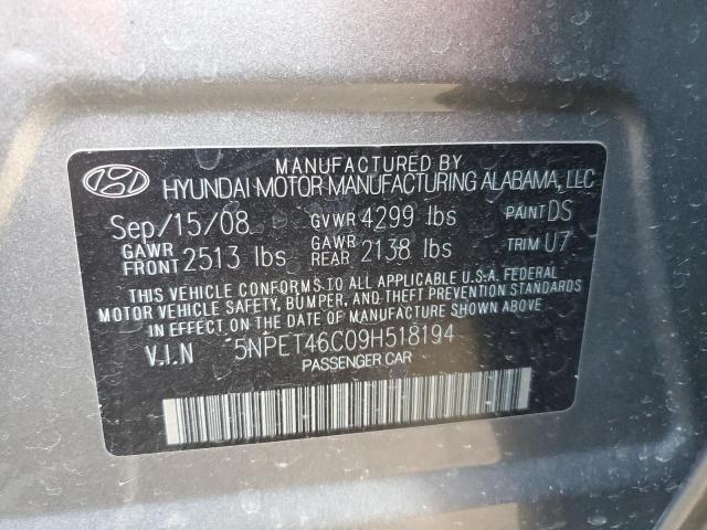 Photo 11 VIN: 5NPET46C09H518194 - HYUNDAI SONATA GLS 