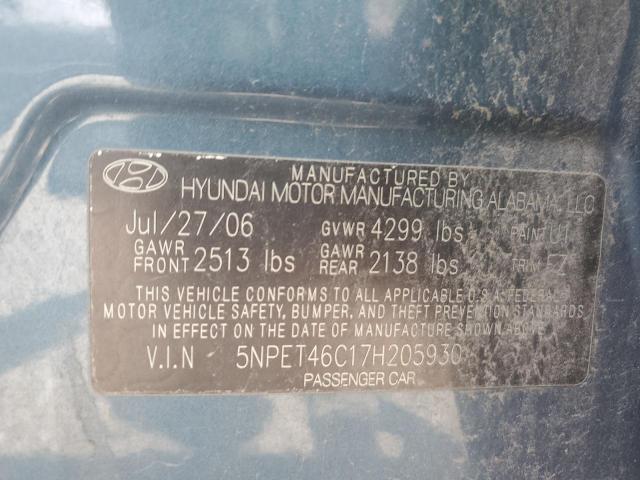 Photo 11 VIN: 5NPET46C17H205930 - HYUNDAI SONATA GLS 