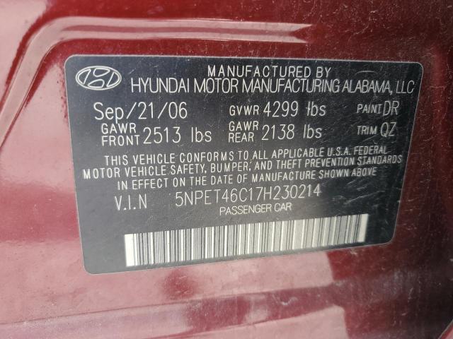 Photo 11 VIN: 5NPET46C17H230214 - HYUNDAI SONATA GLS 