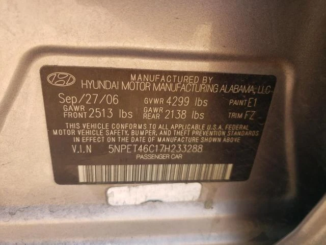 Photo 11 VIN: 5NPET46C17H233288 - HYUNDAI SONATA GLS 