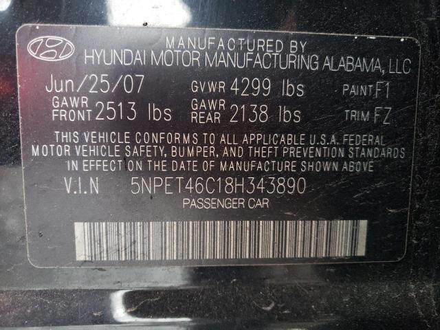 Photo 11 VIN: 5NPET46C18H343890 - HYUNDAI SONATA GLS 