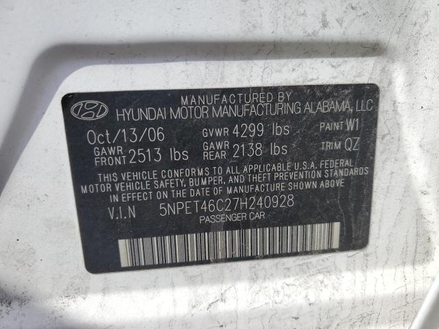 Photo 11 VIN: 5NPET46C27H240928 - HYUNDAI SONATA 