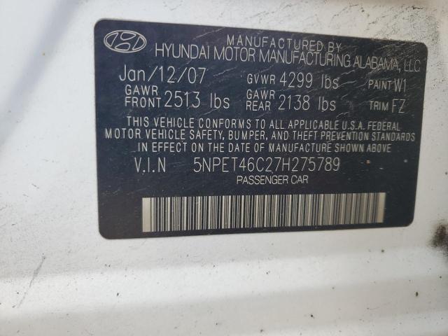 Photo 11 VIN: 5NPET46C27H275789 - HYUNDAI SONATA GLS 