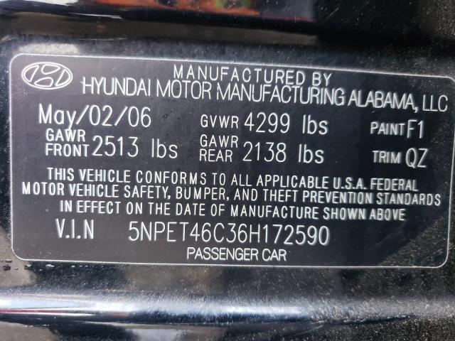 Photo 11 VIN: 5NPET46C36H172590 - HYUNDAI SONATA GL 