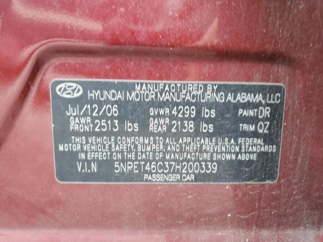 Photo 11 VIN: 5NPET46C37H200339 - HYUNDAI SONATA GLS 