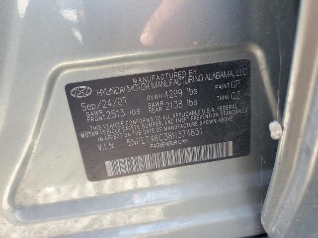 Photo 11 VIN: 5NPET46C38H374851 - HYUNDAI SONATA GLS 