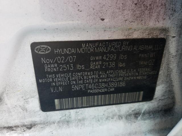 Photo 11 VIN: 5NPET46C38H389186 - HYUNDAI SONATA GLS 