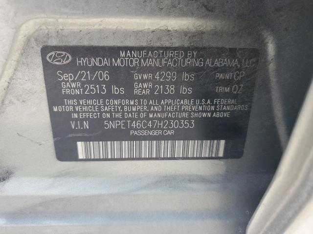 Photo 11 VIN: 5NPET46C47H230353 - HYUNDAI SONATA 