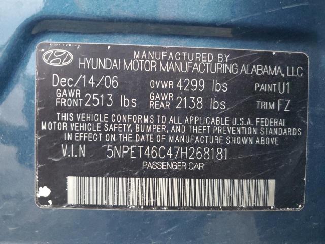 Photo 11 VIN: 5NPET46C47H268181 - HYUNDAI SONATA 