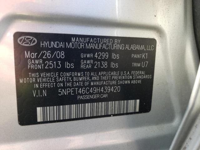 Photo 11 VIN: 5NPET46C49H439420 - HYUNDAI SONATA GLS 