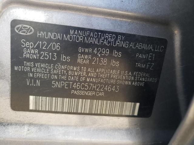 Photo 9 VIN: 5NPET46C57H224643 - HYUNDAI SONATA GLS 