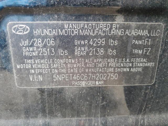 Photo 11 VIN: 5NPET46C67H202750 - HYUNDAI SONATA 