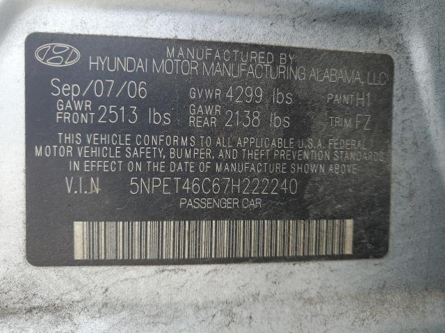 Photo 11 VIN: 5NPET46C67H222240 - HYUNDAI SONATA GLS 