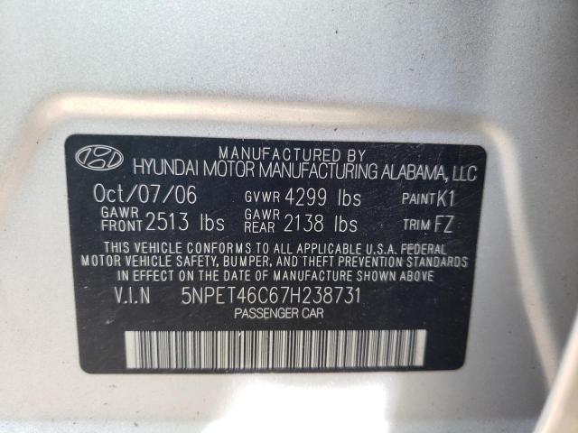 Photo 9 VIN: 5NPET46C67H238731 - HYUNDAI SONATA GLS 