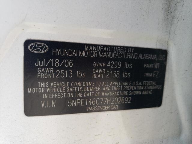 Photo 11 VIN: 5NPET46C77H202692 - HYUNDAI SONATA 