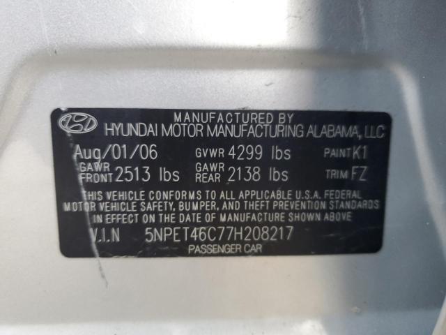 Photo 11 VIN: 5NPET46C77H208217 - HYUNDAI SONATA GLS 