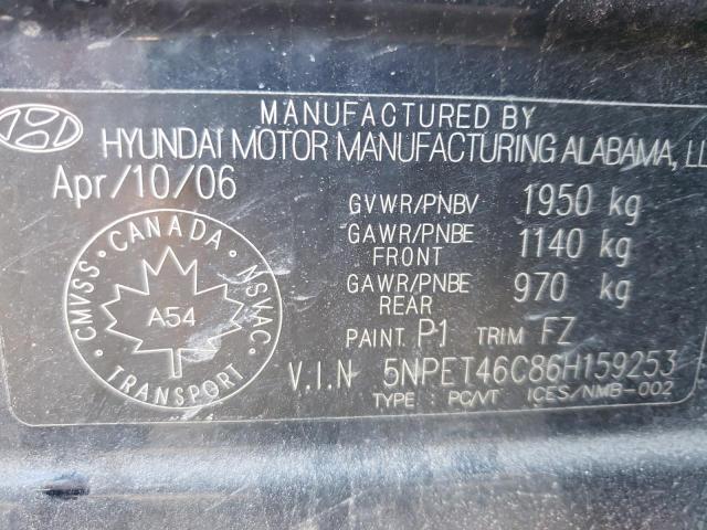 Photo 11 VIN: 5NPET46C86H159253 - HYUNDAI SONATA 