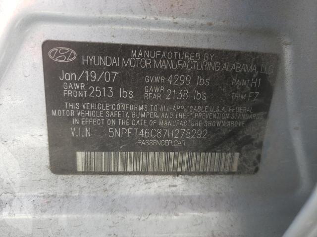 Photo 9 VIN: 5NPET46C87H278292 - HYUNDAI SONATA GLS 