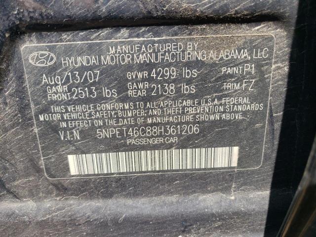 Photo 9 VIN: 5NPET46C88H361206 - HYUNDAI SONATA GLS 