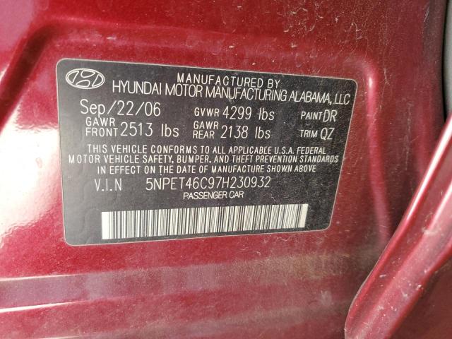 Photo 11 VIN: 5NPET46C97H230932 - HYUNDAI SONATA GLS 