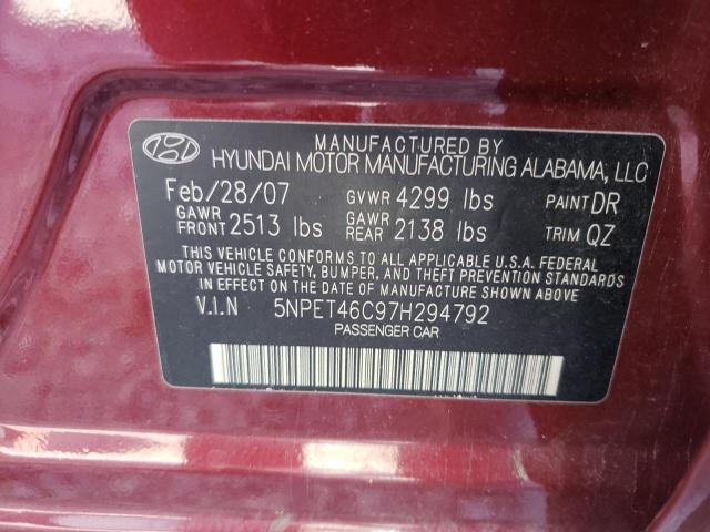 Photo 11 VIN: 5NPET46C97H294792 - HYUNDAI SONATA GLS 