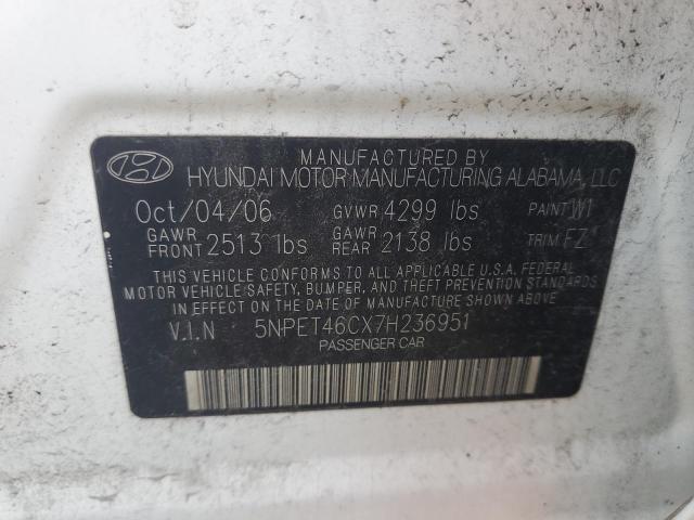 Photo 11 VIN: 5NPET46CX7H236951 - HYUNDAI SONATA GLS 