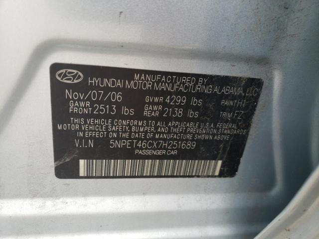 Photo 9 VIN: 5NPET46CX7H251689 - HYUNDAI SONATA GLS 