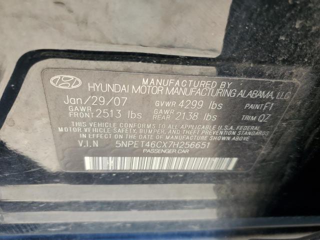 Photo 11 VIN: 5NPET46CX7H256651 - HYUNDAI SONATA GLS 